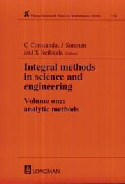 Cover of Integral methods in science and engineering 1996 by C. Constanda