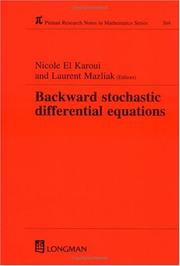 Cover of Backward stochastic differential equations by Nicole El Karoui
