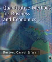 Front cover of Quantitative methods for business and economics by Glyn Burton