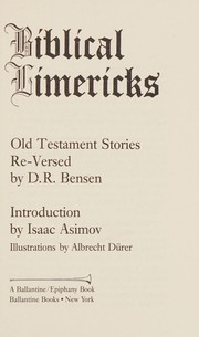 Cover of Biblical Limericks by DONALD BENSEN