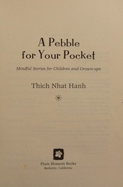 Front cover of A pebble for your pocket by Thích Nhất Hạnh