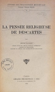 Cover of La pensée religieuse de Descartes by Henri Gaston Gouhier