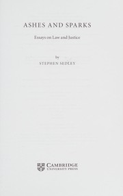 Cover of Ashes and sparks by Stephen Sedley