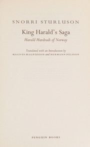 Cover of King Harald's saga by Snorri Sturluson