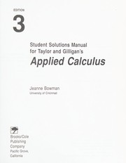 Cover of Applied Calculus Students Solutions by Jeanne Bowman