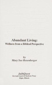 Front cover of Abundant living by Mary Sue H. Rosenberger