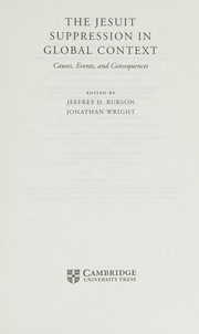 Cover of Jesuit Suppression in Global Context by Jeffrey D. Burson