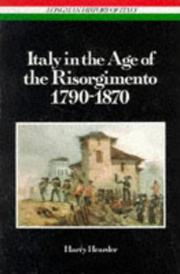 Front cover of Italy in the age of the Risorgimento, 1790-1870 by Harry Hearder