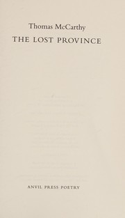 Cover of The lost province by Thomas McCarthy