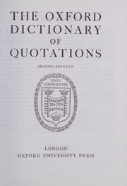 Front cover of The Oxford dictionary of quotations by Unknown