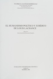 Front cover of El humanismo político y jurídico de Louis Lachance by Patricia Santos Rodríguez