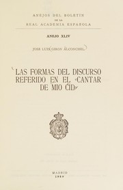Front cover of Las formas del discurso referido en el "Cantar de mio Cid" by José Luis Girón Alconchel