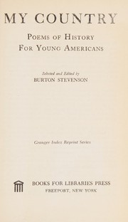 Front cover of My country by Burton Egbert Stevenson