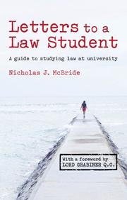 Cover of Letters to a Law Student by Nicholas J. McBride