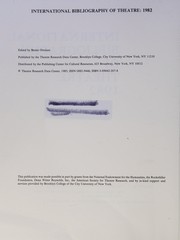 Front cover of International bibliography of theatre by Benito Ortolani