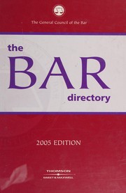 Cover of The bar directory 2005 by Unknown