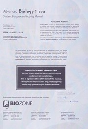 Cover of Advanced biology, 2001 by Richard Allan