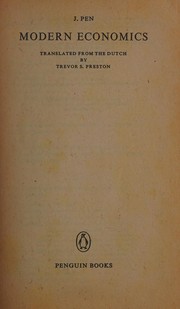 Cover of Modern economics by Jan Pen