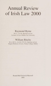 Front cover of Annual review of Irish law, 2000 by William Binchy