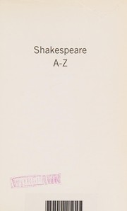 Front cover of SHAKESPEARE A-Z: UNDERSTANDING SHAKESPEARE'S WORDS by GEORGE USHER