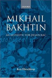 Cover of Mikhail Bakhtin by Ken Hirschkop