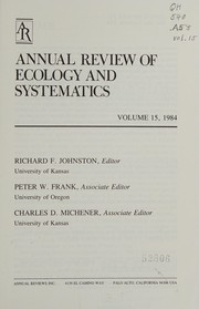 Cover of Annual Review of Ecology and Systematics by Richard F. Johnston
