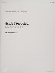 Front cover of Wit and Wisdom Edition 1 - Module 1 Student Edition Grade 7 by Great Minds