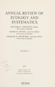 Cover of Annual Review of Ecology and Systematics by Richard F. Johnston