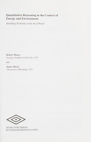 Front cover of Quantitative Reasoning in the Context of Energy and Environment by Robert Mayes
