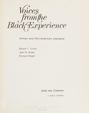 Cover of Voices from the Black experience by Darwin T. Turner