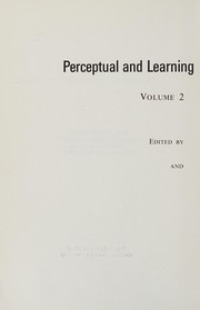 Cover of Perceptual and learning disabilities in children by William M. Cruickshank