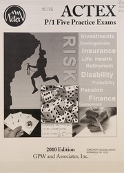 Cover of ACTEX by Inc GPW and Associates