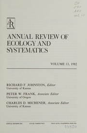 Cover of Annual Review of Ecology and Systematics by Joseph Felsenstein