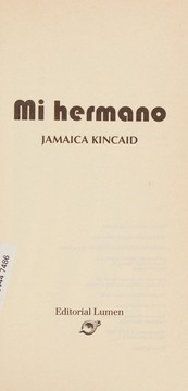 Cover of Mi Hermano by Jamaica Kincaid