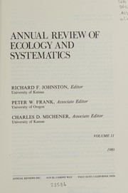 Cover of Annual Review of Ecology and Systematics by Richard F. Johnston