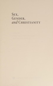 Front cover of Sex, gender, and Christianity by Priscilla Pope-Levison