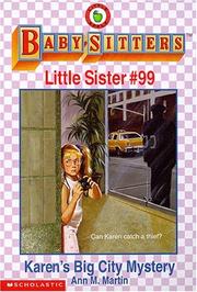 Front cover of Karen's Big City Mystery by Ann M. Martin