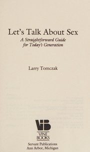 Cover of Let's talk about sex by Larry Tomczak