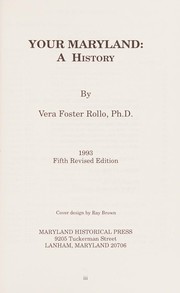 Front cover of Your Maryland by Vera A. Foster Rollo