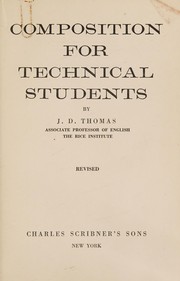 Cover of Composition for technical students by Joseph David Thomas