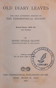 Front cover of Old diary leaves by Henry Steel Olcott