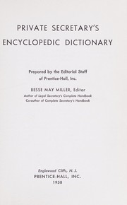 Front cover of Private secretary's encyclopedic dictionary by Besse May Miller