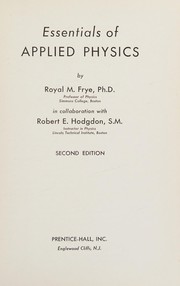 Front cover of Essentials of applied physics by Royal M. Frye