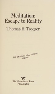 Cover of Meditation by Thomas H. Troeger
