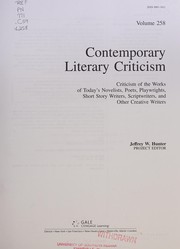 Front cover of Contemporary literary criticism by Jeffrey W. Hunter
