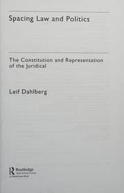 Front cover of Spacing Law and Politics by Leif Dahlberg