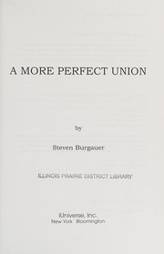 Cover of A more perfect union by Steven Burgauer