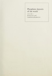 Front cover of Phosphate deposits of the world by P. J. Cook
