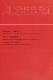 Cover of Algebra by Richard E. Johnson