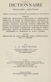 Cover of French-English and English-French dictionary of commercial & financial terms, phrases, & practice by J. O. Kettridge